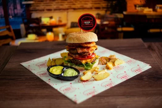 fish burger with lettuce mayo