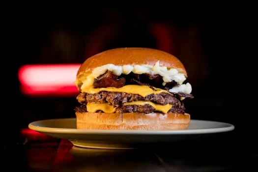 muscle car burger with double beef patty