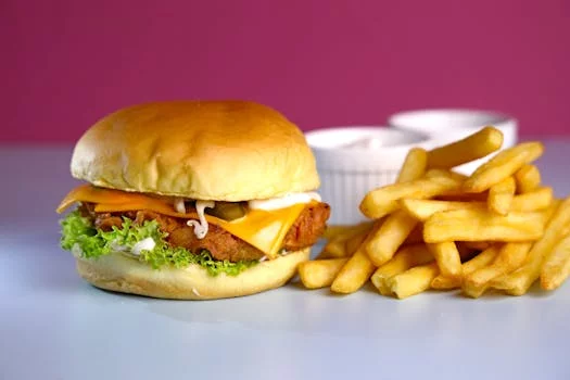 chicken burger with crispy coating