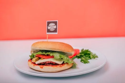 vegetarian burger with fresh vegetables